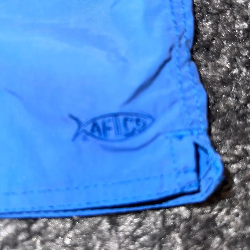 AFTCO American Fishing Tackle Co. Swim Trunks Shorts Blue Mesh Lined M‎